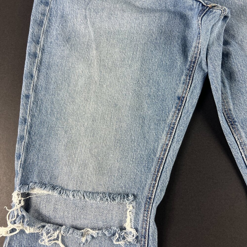 American Eagle Jean Women 27x28* Highest Rise 90s Flare Blue Cotton Denim Tag 6R - Picture 4 of 16